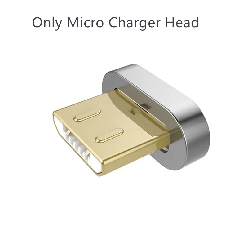 Micro Charger Head Магнитный кабель USB цинковый сплав плетеный кабель типа C и микро USB кабель магнит зарядное устройство и Дата-кабель для iPhone Android - Тип штекера: Micro Charger Head