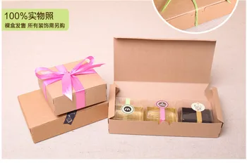 

18*12*4.5cm 15Pcs/ Lot Vintage Kraft Paper Event Box For Candy Snack Bakery Gift Candle Package Brown Craft Paper Packing Boxes