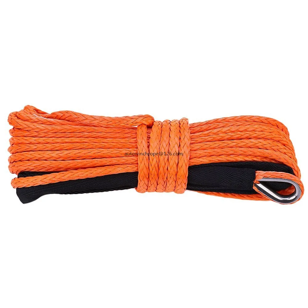 Orange 5mm*15m Winch Rope,synthetic Winch Cable 4500lbs,atv Towing Rope