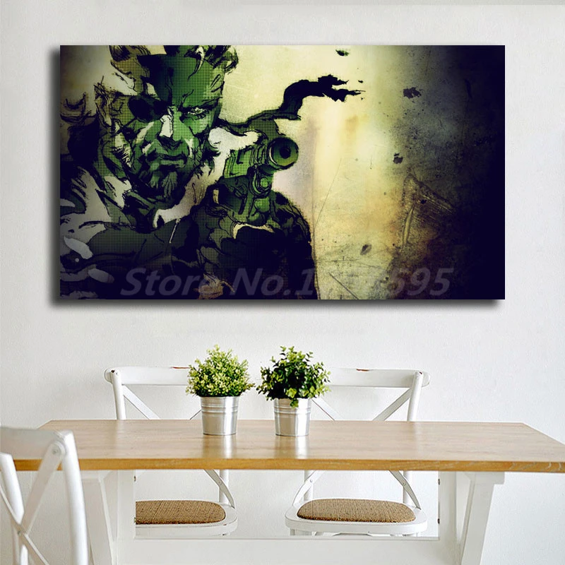 メタルギアソリッドヘビ壁紙hdキャンバス絵画リビングルームの家の装飾現代壁の芸術のポスターアートワーク 絵画 書道 Aliexpress