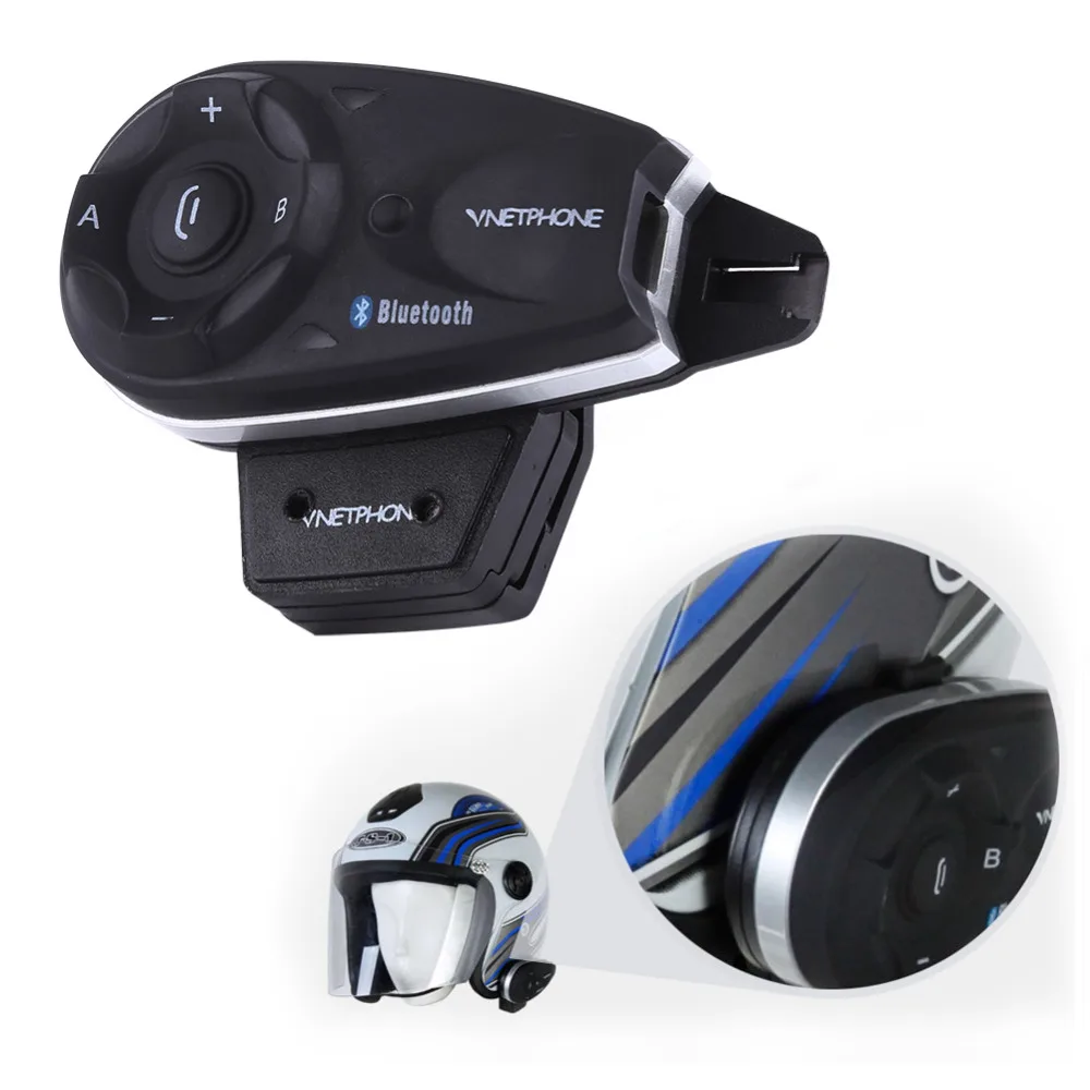 

1x Bluetooth Motorcycle Helmet Interphone Intercom Headset V5 1200M Full Duplex Support 5 Users