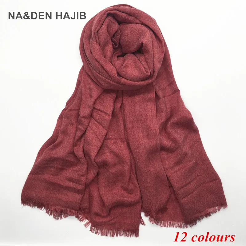 Лидер продаж, чистый цвет, хлопковый шарф с бахромой, женская мода, пашмины, теплые тянущиеся шарфы, шаль, пыльный принт, мусульманский хиджаб