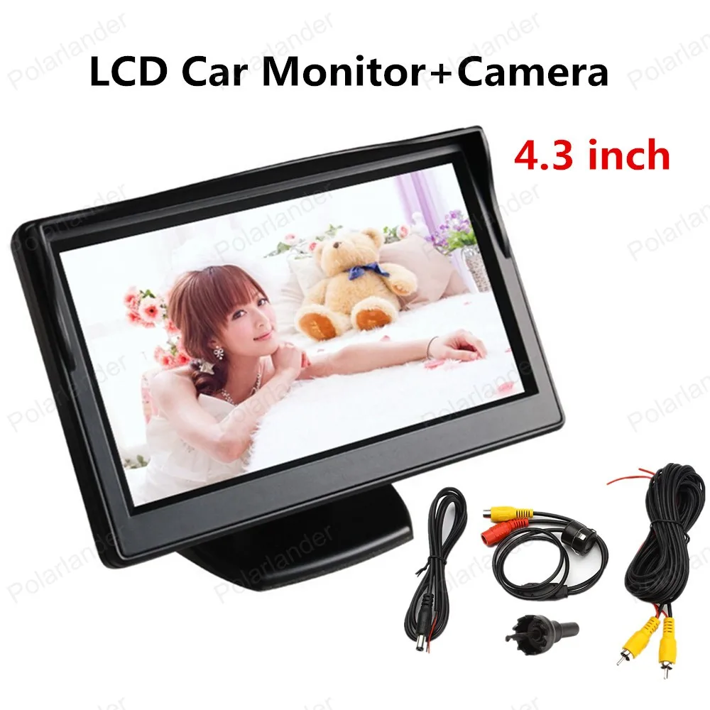 new! TFT LCD Car Monitor 4.3 inch with reverse camera LED backlight display for Camera DVD VCR