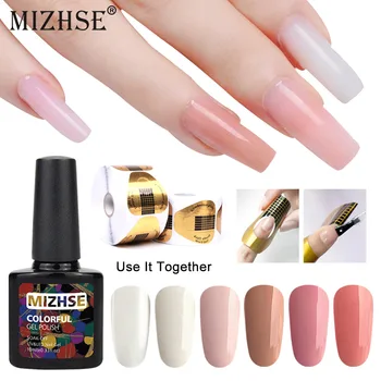

MIZHSE Acrylic Poly Nail Gel Quick Extension Gel Polish Clear Pink Nude Nail Tips UV Builder Gel Camouflage Nail Art Set Kit