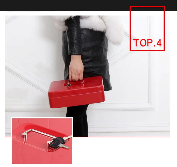 Portable Safes Cash Box Money Drawer Key Lock  Password Lock Safe Lock Tiered Tray Security Storage Box  Size 30 x 24 x 9cm (7)