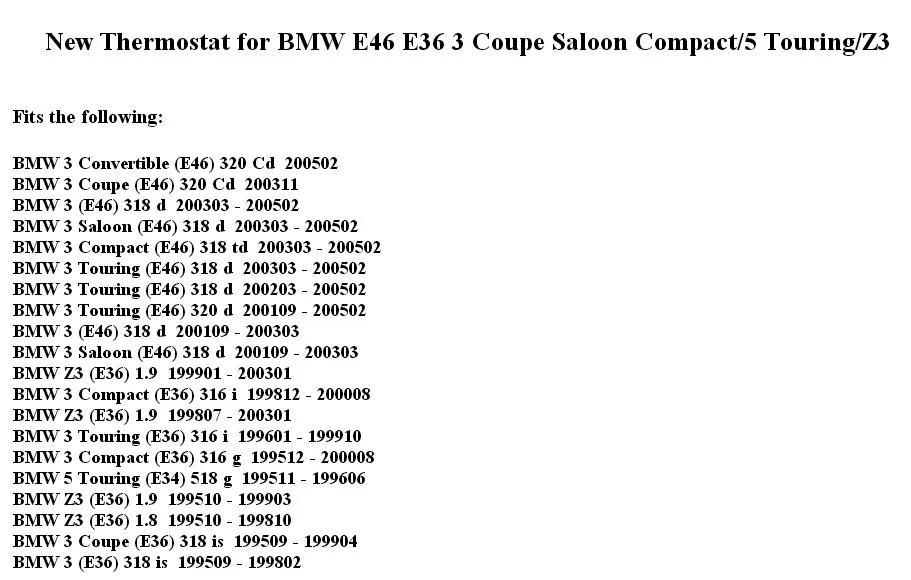 Термостат для BMW E36 Z3/3 компактный Touring/Coupe OEM(контрактное производство продукции, которая уже существует#11 53 1 714 738