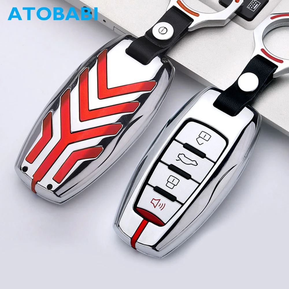 

GMW H6 Samrt Car Key Cover Color Stripe Zinc Alloy Remote Fob Shell Case Keychain Chain Skin for Great Wall Haval Coupe H7 H8 H9