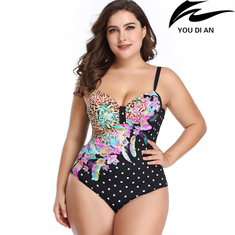 

New women one piece swimsuit plus size swimwear one piece larges size swim suit beach bathing suit for Russian women