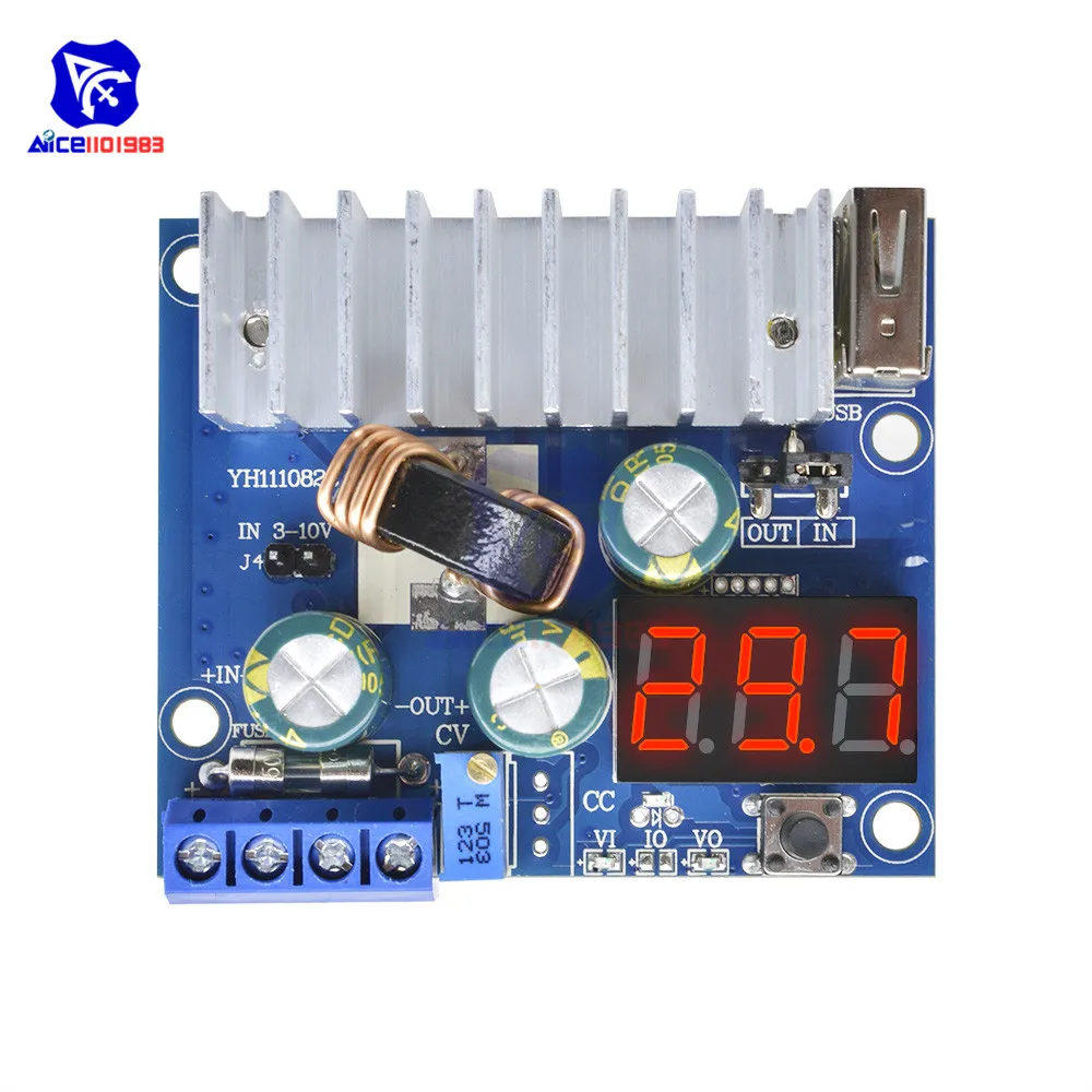 DC 3 35V 100W 6A Повышающий Модуль USB преобразователь источника питания светодиодный