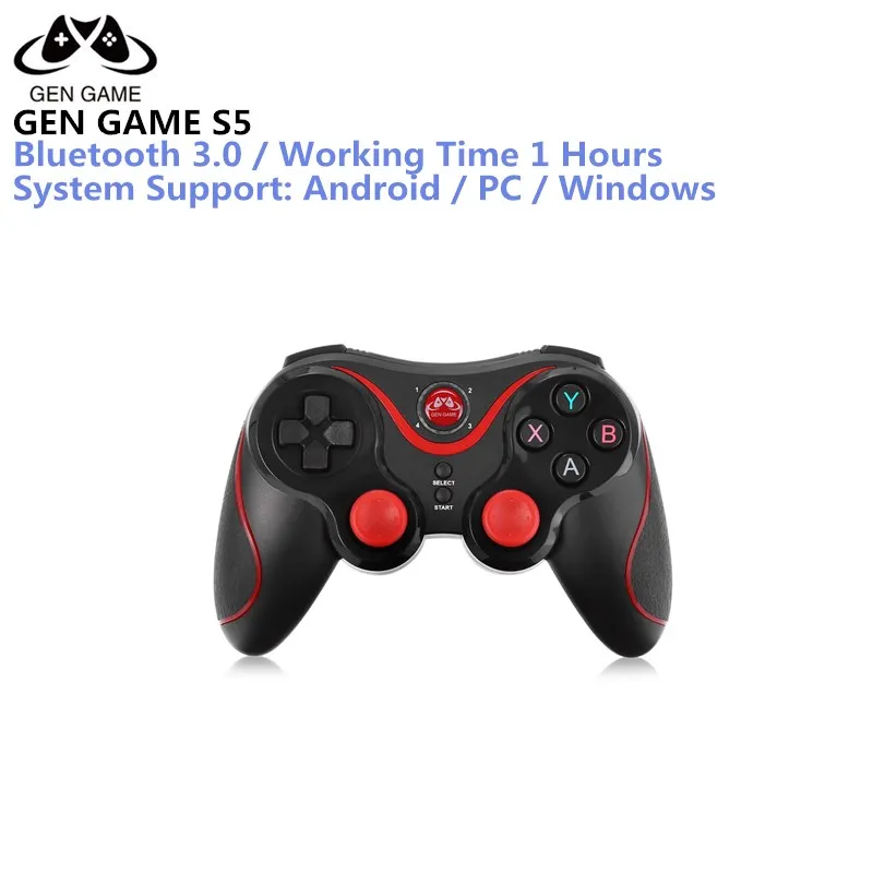 

Gen Game S5 Wireless Bluetooth Gamepad Joystick for Android Smartphone Tablet PC Remote Controller Black With Holder To Choose