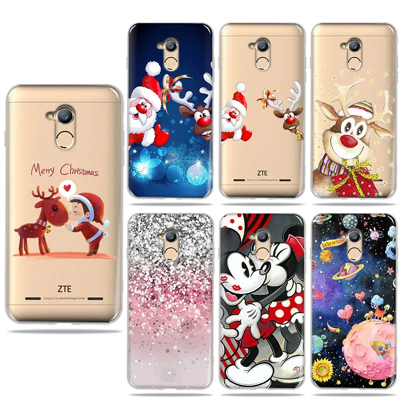 

Christmas Cute Santa Claus Elk Phone Case For ZTE Blade V7 lite Cover Bag Soft TPU Silicone ZTE Blade V7 lite V7Lite Fundas Gift