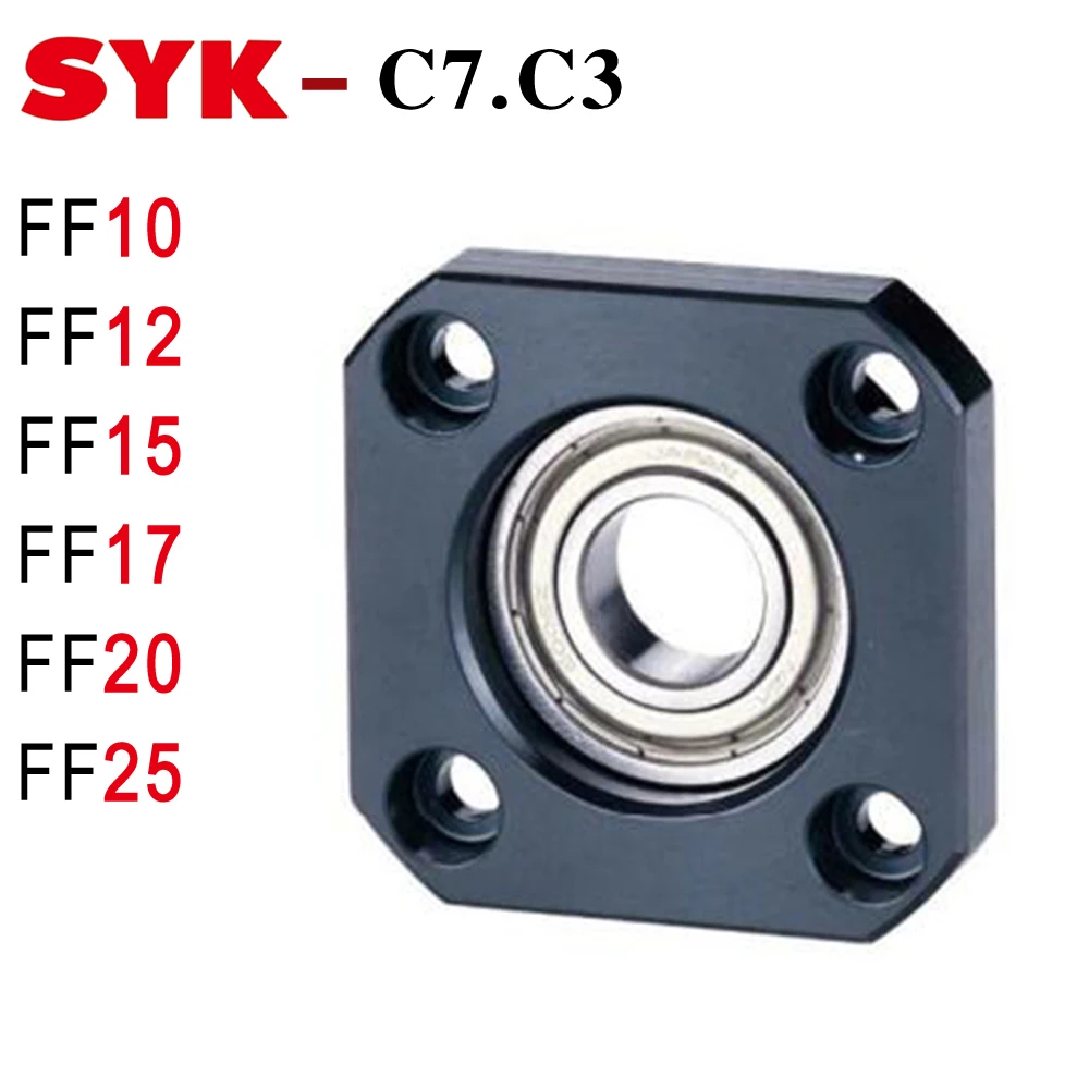 

SYK FF10 End Support Unit C3 C7 FF10 FF12 FF15 FF17 FF20 FF25 Motor Bracket Nut Housing for Ballscrew 1204 1605 2005 2505 3205