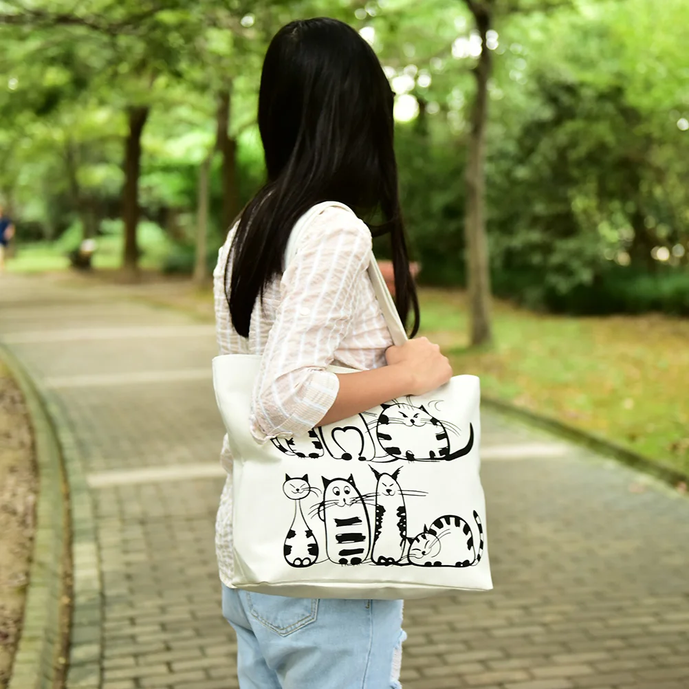 1 шт. a main femme de marque Женская пляжная сумка на молнии с рисунком кошки из мультфильма