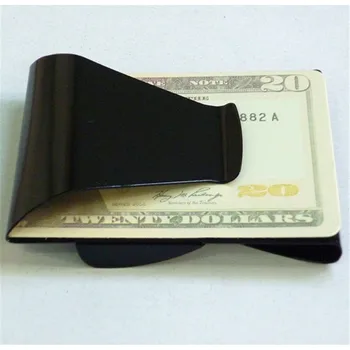 

1Pc 8 cm x 5.5 cm Black Slim Stainless Steel ID Credit Card Wallet Double Sided Change Money Clip Friend Gifts Money Card Clips