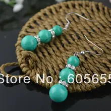 Градуированные Turquise круглые модные ювелирные бусы каменная капля серьги 20 пар в партии