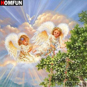 

HOMFUN Full Square/Round Drill 5D DIY Diamond Painting "Angel girl" 3D Diamond Embroidery Cross Stitch Home Decor A19096