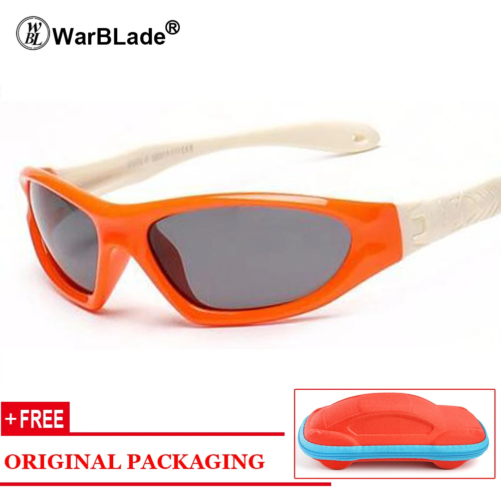 WarBLade, Детские поляризованные солнцезащитные очки, детские очки с защитой от ультрафиолета, детские солнцезащитные очки, солнцезащитные очки для мальчиков и девочек, UV400, очки Oculos - Цвет линз: orange white