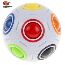 YJ Hot Spherical Magic Cube Toys Novelty Rainbow Ball Football Puzzle Cubes Learning Educational Toys For