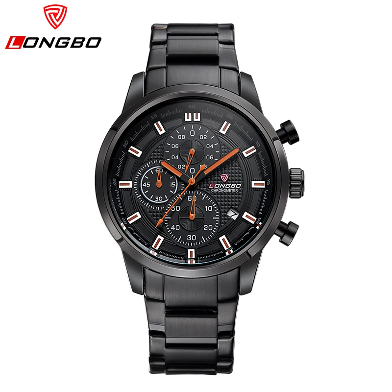 

Luxury Fashion Original Longbo Brand Men Watch ATM Sport Watches Men Six-pin Steel Date Quartz Watch Business Watch Reloj Mujer