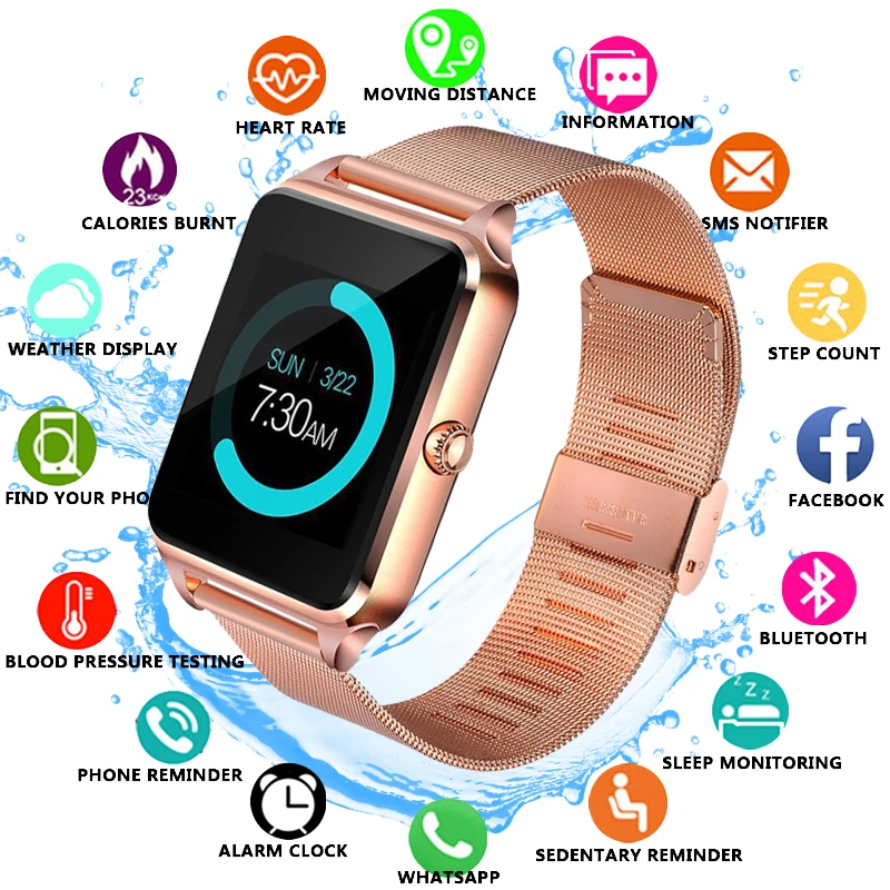 

Hot sale Bluetooth Smart Watch Z60 Men Women Bluetooth 2G Smartwatch Support SIM/TF Card Wristwatch For IOS Android Phone pk p68