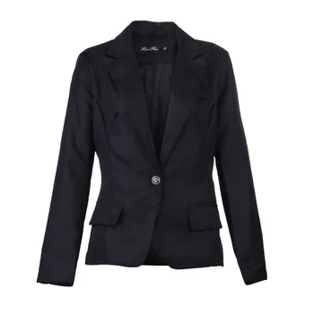

Fashion Women Blazer Jacket Suit Casual Black Coat Single Button Slim Outerwear Woman Blazer Female