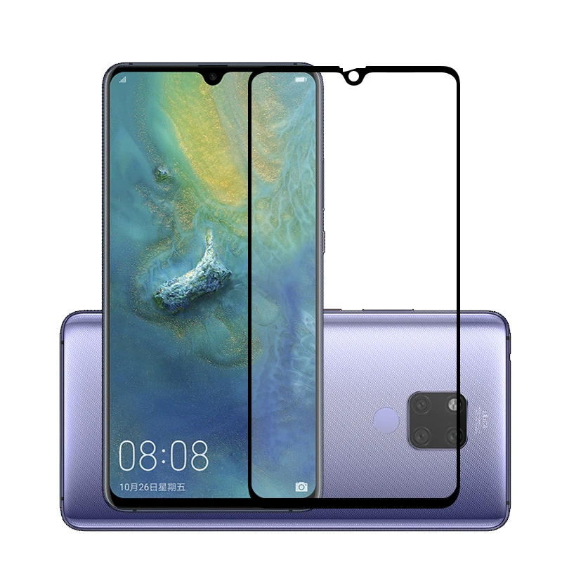 

(2 Pcs)-9H Premium Tempered Glass for Huawei Mate 20 Full Coverage Screen Protector Protective Film Cover for Huawei Mate 20