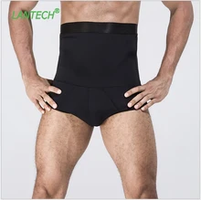 LANTECH Men High Waist Double Layer Bodybuilding Stomach Shapers Shorts Compression Tights Boxers Exercise Fitness Gym Shorts