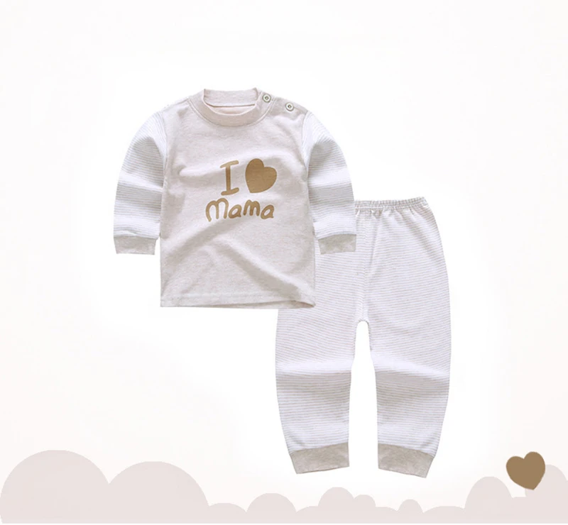 Cotton Infant Baby Clothes Sets Kids 2017 Autumn Winter Long Sleeved Pajamas Charater Pattern Baby Suits For 0-2 Years CL1500 (1)