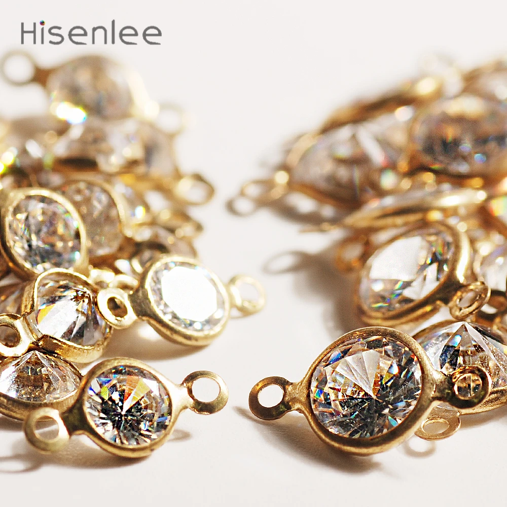 

Hisenlee AAA Classic Style 6/8mm Crystal Clear Cubic Zirconia Fit Lovers/Bride/Girls DIY Jewelry Charm Elegant Decorations