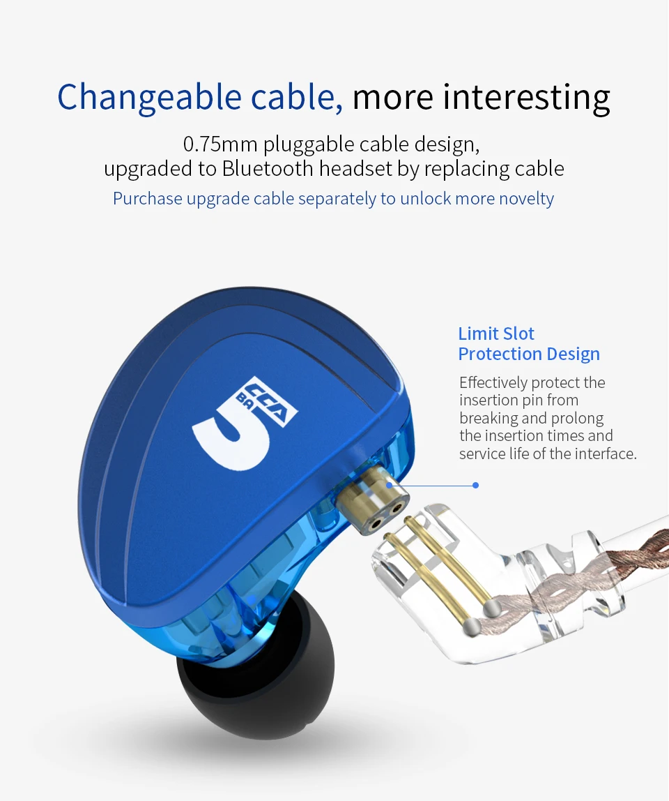 CCA A10 наушники 5BA с сбалансированным арматурным приводом наушники вкладыши HIFI монитор с басом гарнитура CCA C16 C10 CA4 AS10