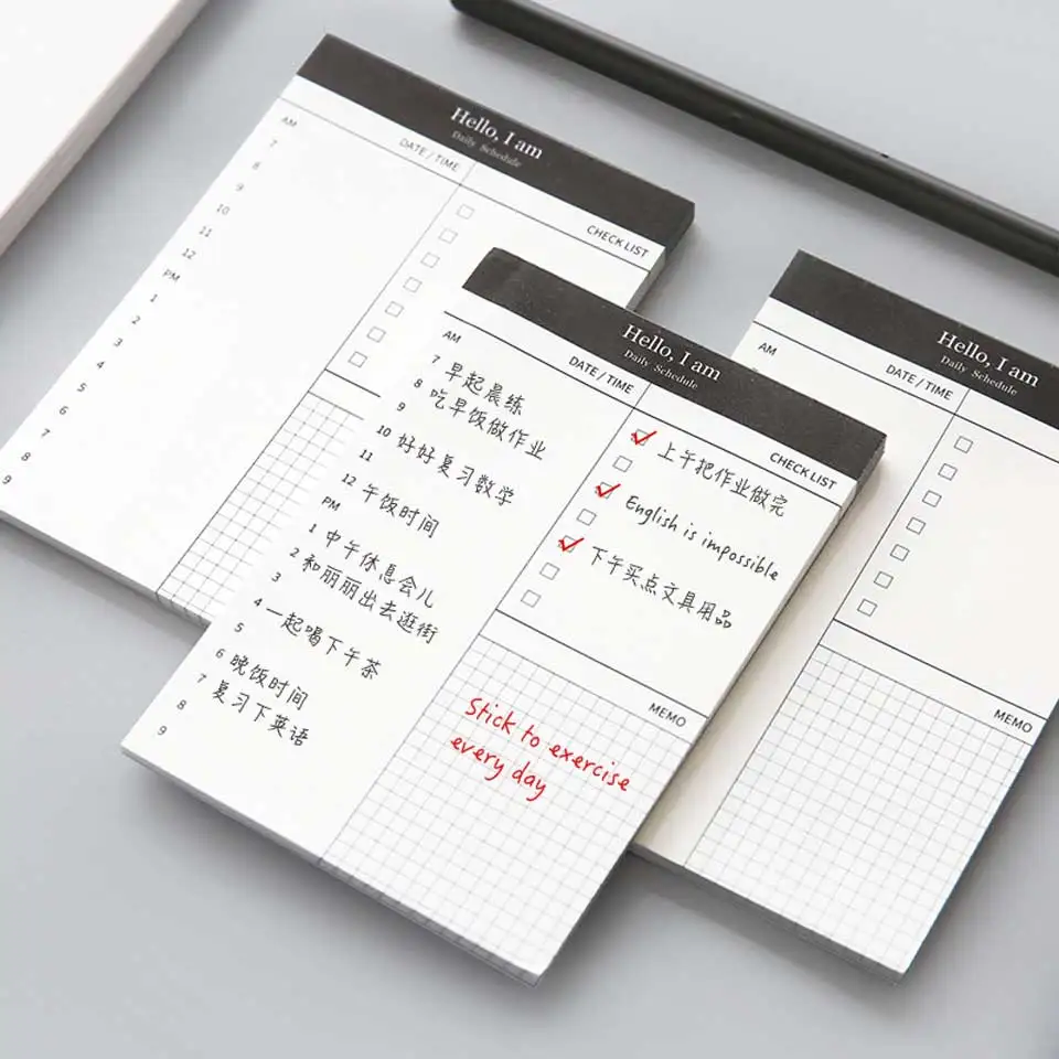 

Practical Agenda Memo Pads Sticker Daily Planner Office Desk Check To Do List Notepad School Office Supplies Stationery 50 pags