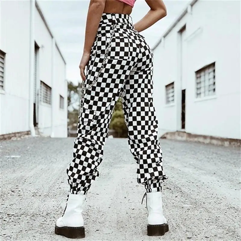 checkered cargo trousers