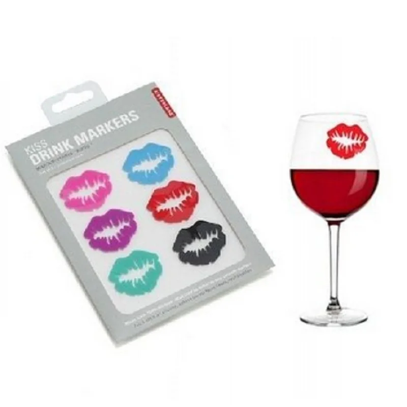 Kissing Silicone Wine Glass & Drink Markers / Charms Set of 6, 100 Sets