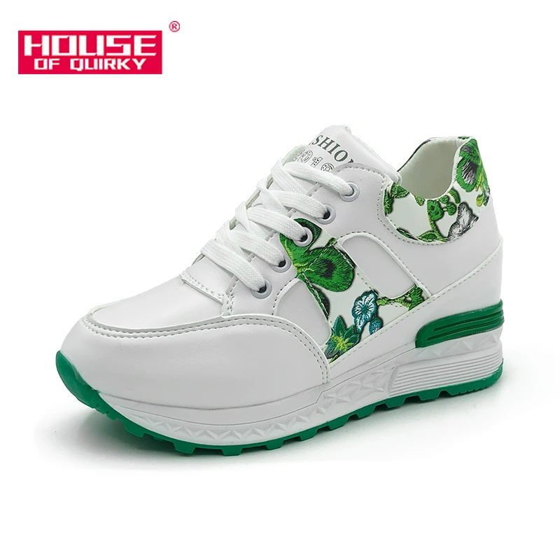 

Flowers Comfortable Rubber Platform Shoes Women Casual Shoes Lace-up Sneakers Women Vulcanized Shoes Spring Autumn Women Shoes