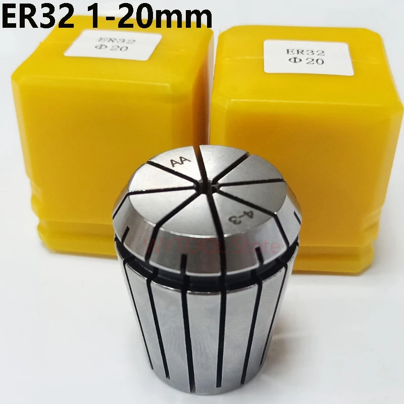 

1pcs ER32 1-20mm 4 6 8 10 12 1/8 1/2 1/4 high precision0.015mm elastic milling chuck, suitable for CNC engraving machine tools