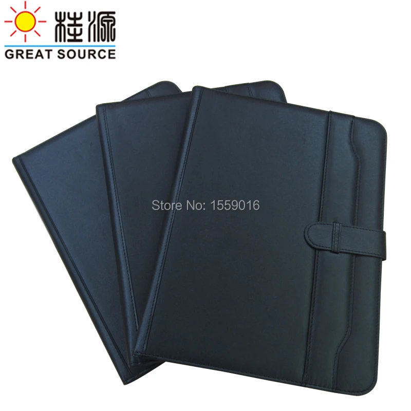 

Padfolio notepad Crocodile veins PU cover multi document pockets card holders pen holder mini calculator