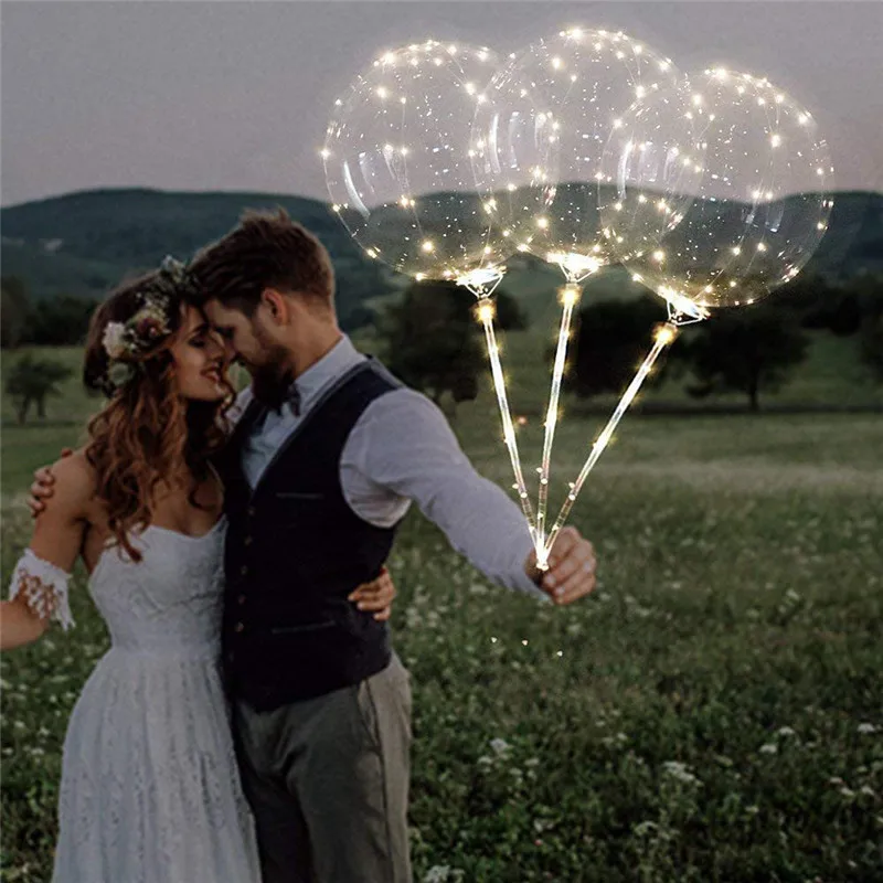 

Reusable Luminous Led Balloon Transparent Round Bubble Decoration Party Wedding