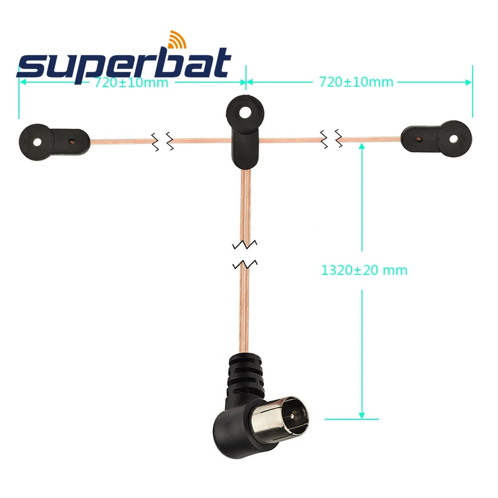 Superbat FM Dipole комнатная T антенна HD Антенна Тип F мужской радио 75 Ом Y тюнер для Yamaha JVC onico Denon Радио стерео приемник