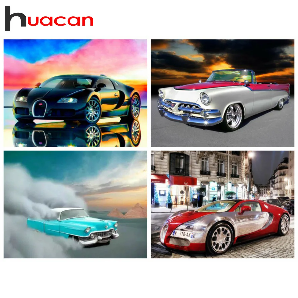 Huacan Diamond Mosaic Car 5d Diamond Painting New Arrivals Scenic Diamond Embroidery Sale Rhinestones Pictures