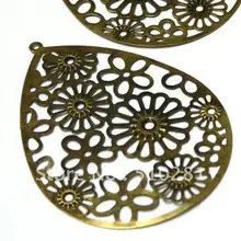 Оптом 100 шт 55x70 мм Отделка цветы в цветочной части Античная Бронза Подвески из сплавов бисера