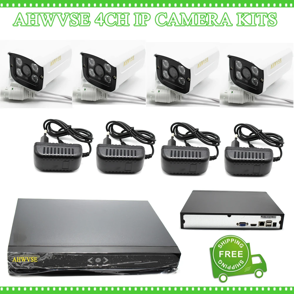 

AHWVSE Outdoor 4CH POE IP Camera Kit 4 Channel 1080P NVR with 4pcs 2MP IP Cam Free Shipping