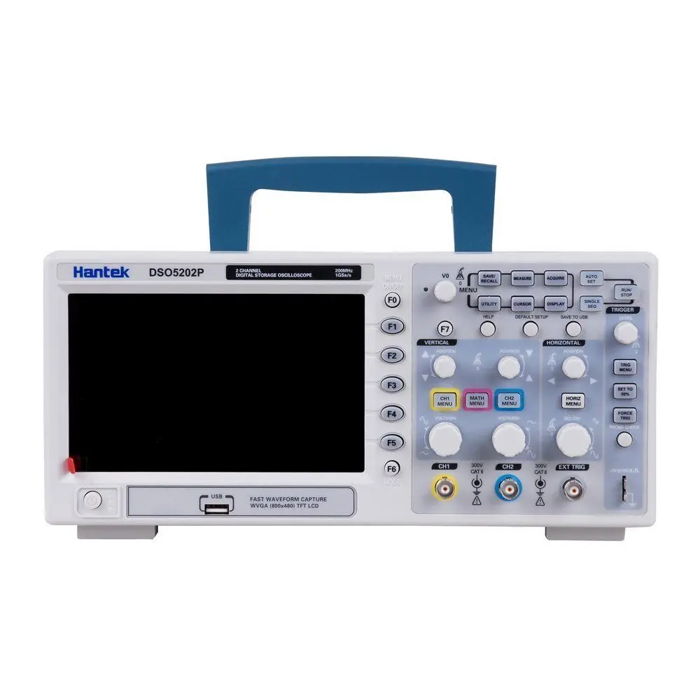  Digital Oscilloscope 200MHz Hantek DSO5202P 2Channels 1GSa/s PC USB Portable Oscilloscope Multimete