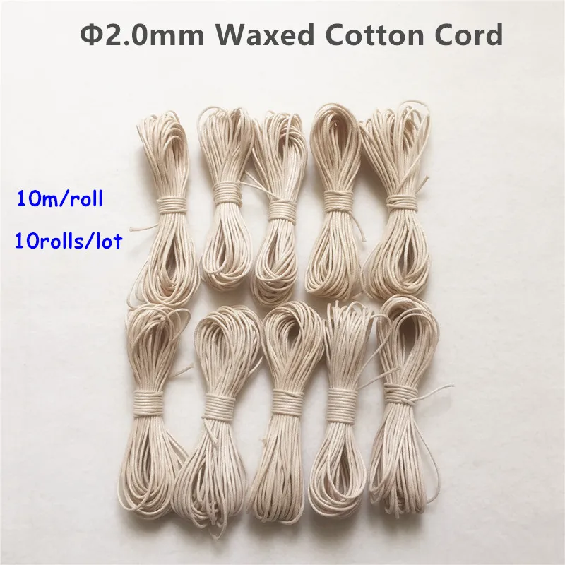 

DIY Rope 100 meters 2mm Waxed Twisted Waxed Cotton String Line Thread Cord for Silicone Baby Teether beaded necklace Jewelry