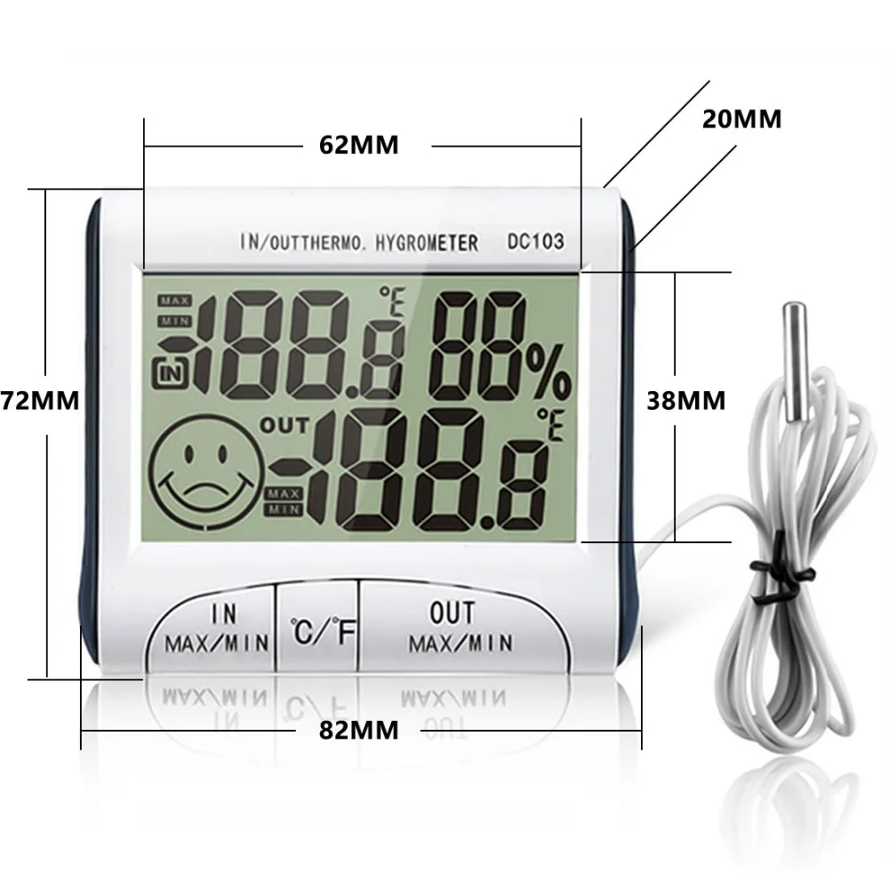 

Top Weather Station Household Indoor and Outdoor Use Temperature Humidity Meter Temperature Display Thermometer Hygrometer