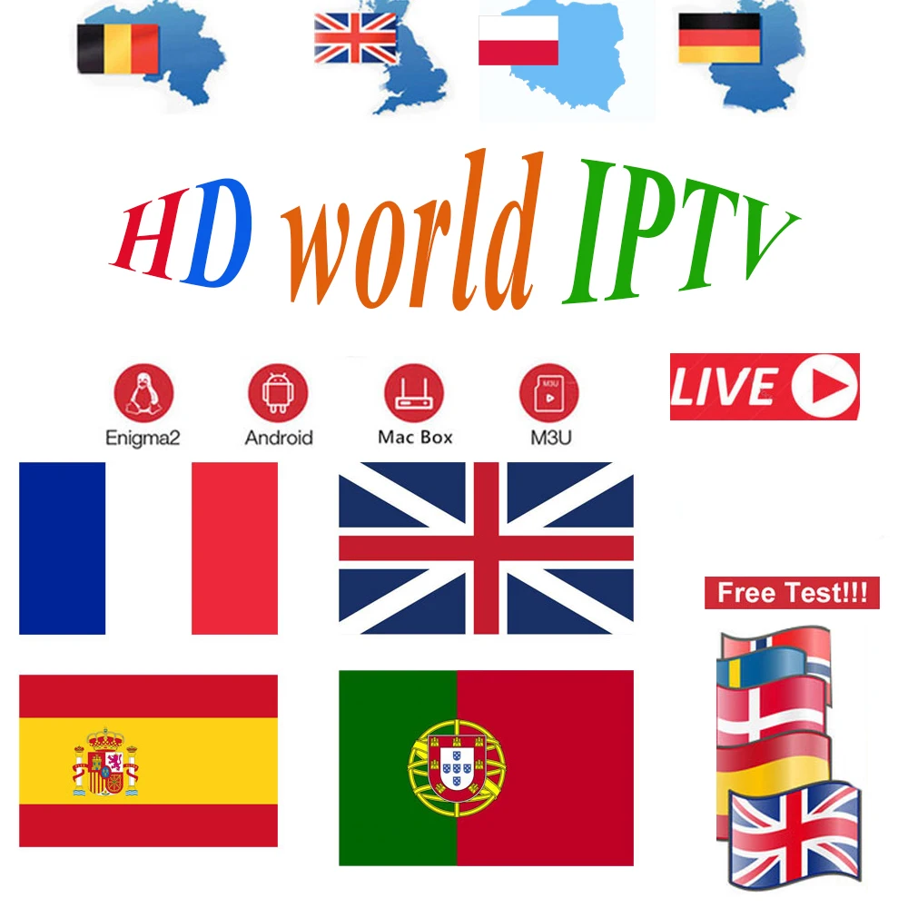 

IPTV m3u Subscription for Europe iptv box android box streaming box USA German nederlands French Poland Box tv Enigma2 Smart TV