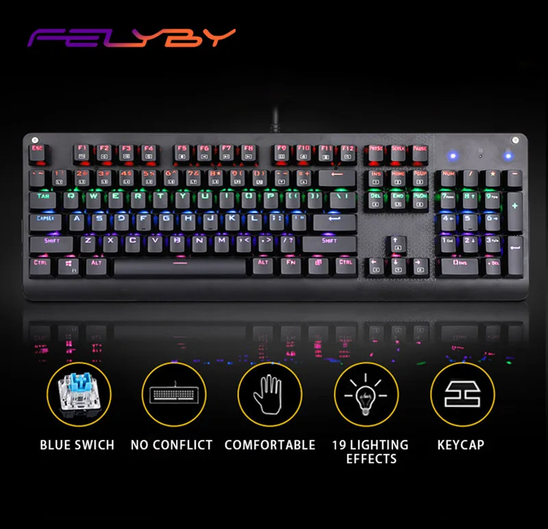 

King of Fighters k9999 full key no conflict backlight plugged esports dustproof waterproof game green axis mechanical keyboard