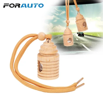 

FORAUTO Perfume Pendant 4ml for Essential Oils Car Perfume Empty Bottle Wood Hanging Glass Empty Bottle Air Freshener Bottle