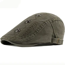 HT2521 берет хлопок Женская Мужская шапочка из спандекса весна осень гатсби плюща плоская кепка Кепка Регулируемая винтажная художница шляпа берет