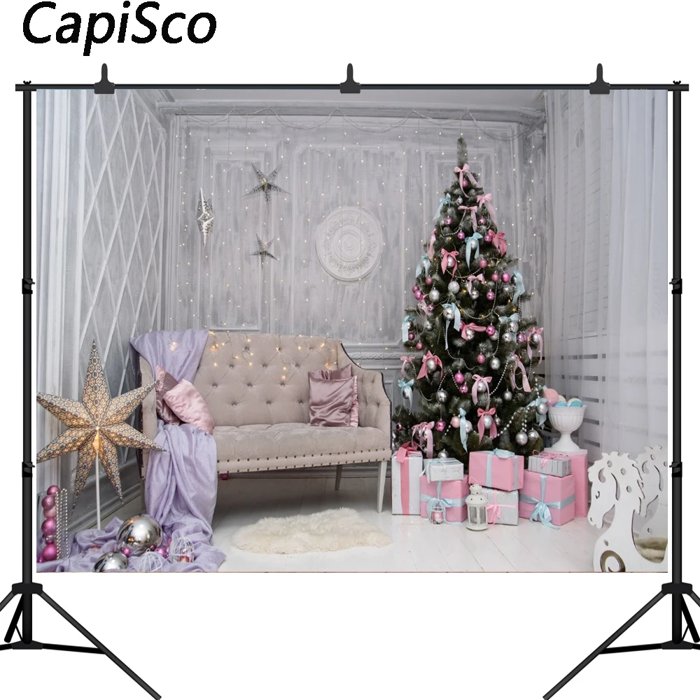 Capisco фоны для фотосъемки Рождественская елка лампочка Декор диван блестящие