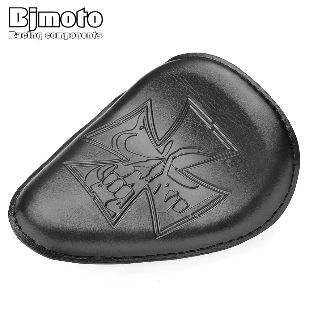 Goede BJMOTO Motorfiets Cross Retro Lederen Solo Slim Seat Voor Harley Honda Yamaha Kawasaki Suzuki Sportster Bobber Chopper